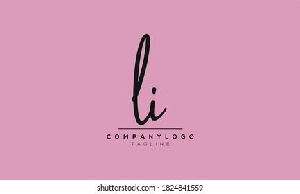 Alphabet letters Initials Monogram logo LI,IL,L and I