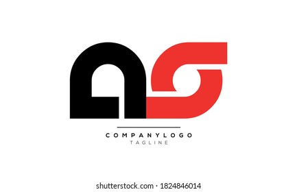 Alphabet letters Initial Monogram Logo AS, SA