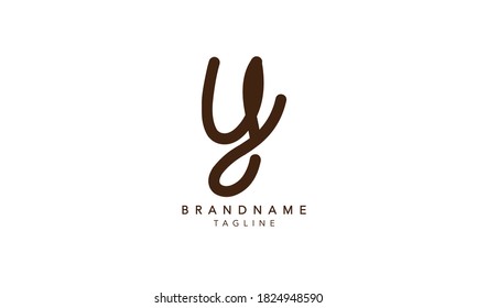 Alphabet letters Initials Monogram logo YU, YU INITIAL, UY  LOGO,U and Y