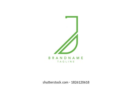 Alphabet letters Initials Monogram logo DJ, DJ INITIAL, JD letters, D and J