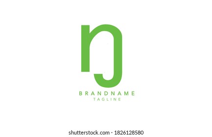 Alphabet letters Initials Monogram logo NJ, NJ INITIAL, JN letters, N and J