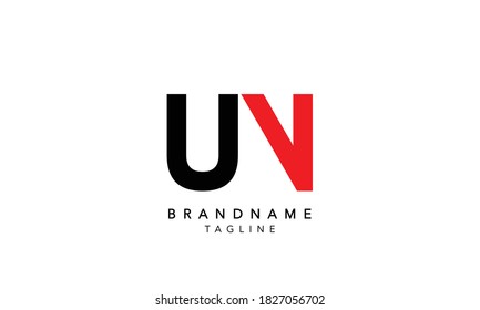 Alphabet letters Initials Monogram logo UN, UN INITIAL, UN letter, U and N