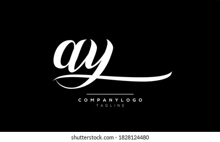 Alphabet letters Initials Monogram logo AY,YA