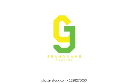 Letras alfabéticas Iniciales Logotipo Monograma GJ, GJ INITIAL, letra GJ, G y J