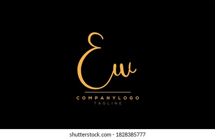 Alphabet letters Initials Monogram logo EW,WE,W and E