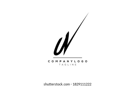 Letras alfabéticas Iniciales Logotipo Monograma UV, VU, U y V