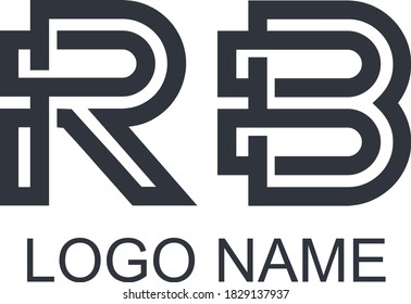 Letras alfabéticas Iniciales Logotipo Monograma RB, BR, R y B