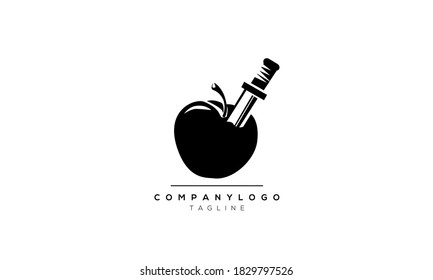 Alphabet letters Initials Monogram logo APPLE,KNIFE