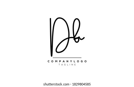 Letras alfabéticas Iniciales Logotipo de monograma DB, BD, D y B