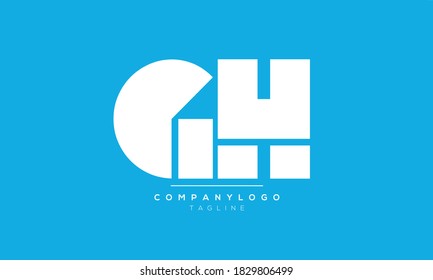  Letras alfabéticas Iniciales Logotipo de monograma GH, HG, G y H