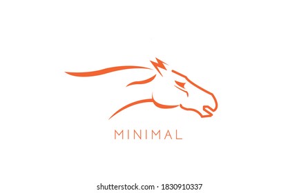 Alphabet letters Initials Monogram logo Single line horse