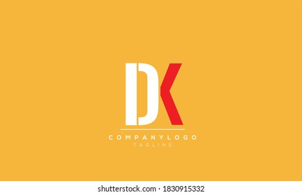 Letras alfabéticas Iniciales Logotipo Monograma DK, KD, K Y D