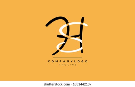 Alphabet letters Initials Monogram logo SH or HS or H
