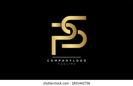 P and S - Initials or Logo. PS - Monogram or Logotype for a Tech