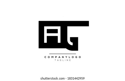  Alphabet letters Initial Monogram logo AG und GA G AND A
