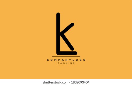 Alphabet letters Initials Monogram logo LK or KL