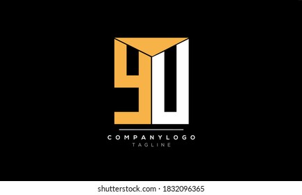 Alphabet letters Initial Monogram Logo YU oder UY oder Y