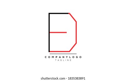 Letras alfabéticas Iniciales Monograma FD,DF