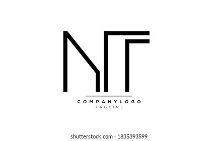 Alphabet letters Initials Monogram logo NT,TN,N and T