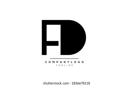 Alphabet letters Initials Monogram logo FD or DF