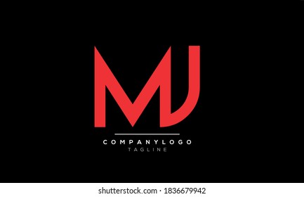 Alphabet letters Initials Monogram logo MJ or JM