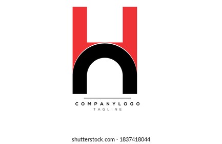 Letras alfabéticas Iniciales Monograma NH, Hn o H