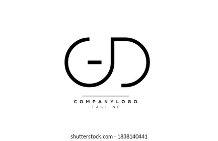 Alphabet letters Initials Monogram logo GD or DG
