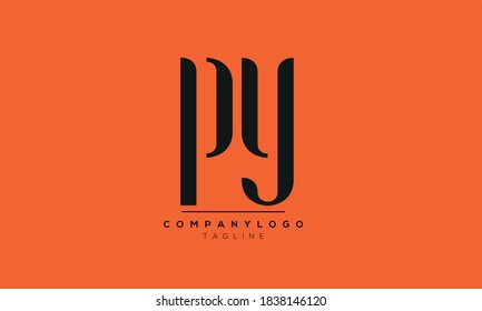 Alphabet letters Initials Monogram logo Yp,PY