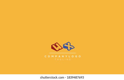 Letras alfabéticas Iniciales Logo Monograma WX, XW, X Y W