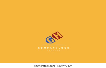 Letras alfabéticas Iniciales Logotipo monograma gh, hg, g Y h