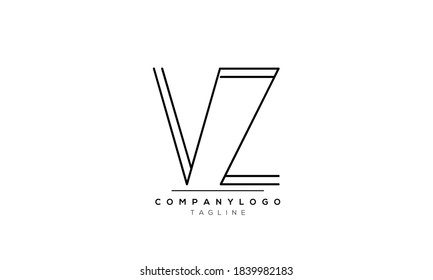 Alphabet letters Initials Monogram logo VZ or ZV