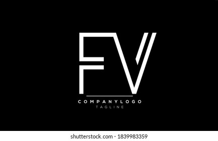 Alphabet letters Initial Monogram Logo FV, VF, F und V