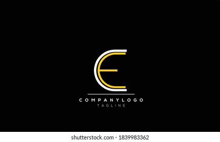 Letras alfabéticas Iniciales Monograma CE, EC, C Y E