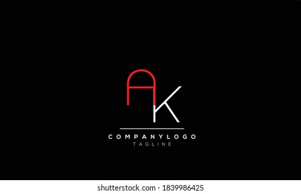 Alphabet letters Initial Monogram Logo AK, KA, A UND K