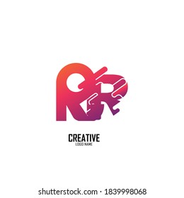 Letras alfabéticas Iniciales Logo monograma rr