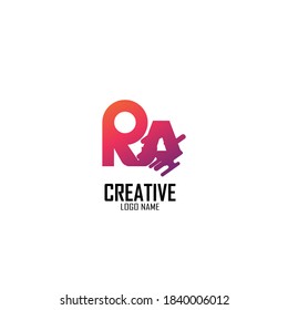 Alphabet letters Initials Monogram logo ra, ar