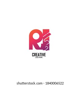 Alphabet letters Initials Monogram logo ri, ir