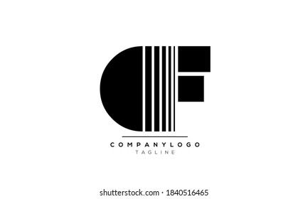 Alphabet letters Initials Monogram logo CF or FC