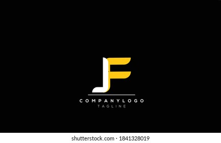 Letras alfabéticas Logo del primer monograma   jf, fj, j y f