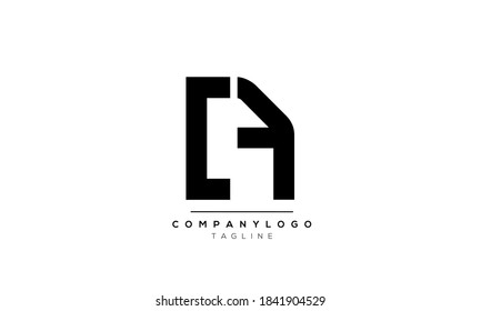 Letras alfabéticas Iniciales logotipo de monograma DA o AD