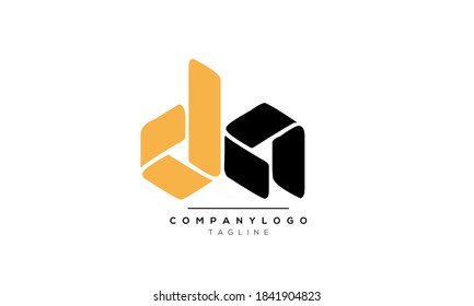 Letras alfabéticas Iniciales Logo del Monograma DA,AD