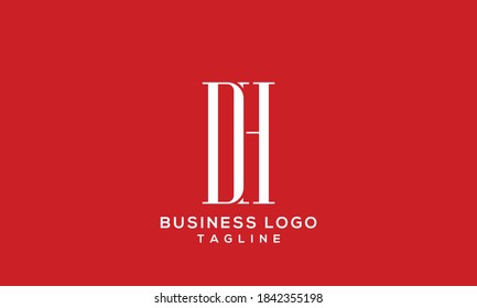 Letras alfabéticas Iniciales Logotipo Monograma DH, HD, D y H
