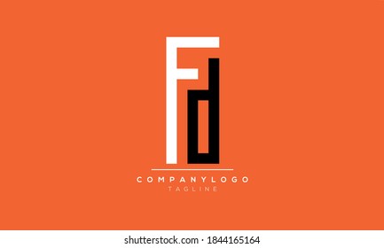 Alphabet letters Initials Monogram logo FD,DF