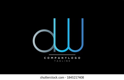 Letras alfabéticas Logo del primer monograma DW,WD,W,D