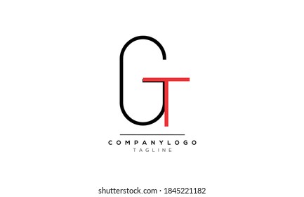 Alphabet letters Initials Monogram logo GT,TG,G and T