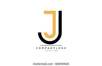Letras alfabéticas Logo del monograma inicial JJ,J