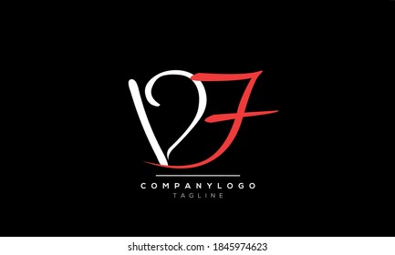  Alphabet letters Initial Monogram Logo VF oder FV, V und F