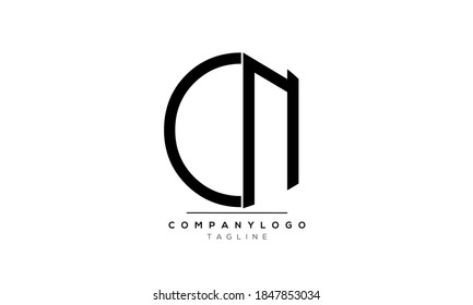 Letras alfabéticas Iniciales Monograma CN o NC