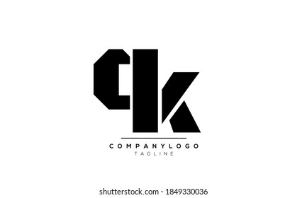 Alphabet letters Initial Monogram Logo PK, KP, K und P