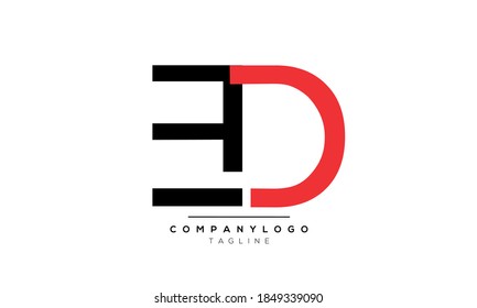 Alphabet letters Initial Monogram Logo ED, DE, D und E